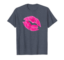 Load image into Gallery viewer, Neon Pink 80's Retro Throwback Lips Kiss T Shirt
