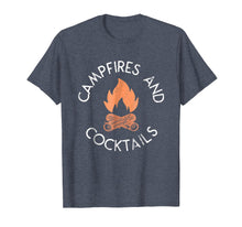 Load image into Gallery viewer, Campfires and Cocktails Tshirt Drinking Camping Trips
