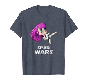 Chibi Anime Japanese Spar Wars Taekwondo black belt T Shirt