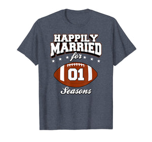 1 Years Wedding Anniversary T-Shirt Football Couple Gift