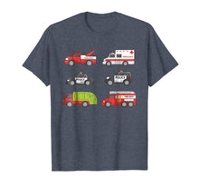 Load image into Gallery viewer, Kids Fire Truck Ambulance Garbage Truck Police Car T-Shirt
