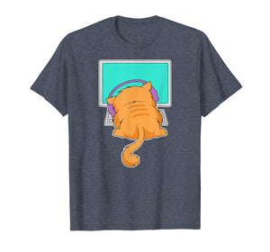 House Cat Owner Gamer Headphone Screen Player Kitten T-Shirt