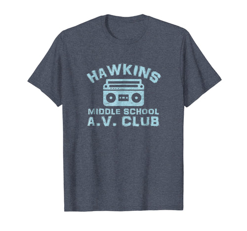 Hawkins Middle School AV Club T-Shirt Boom Box Vintage 80s