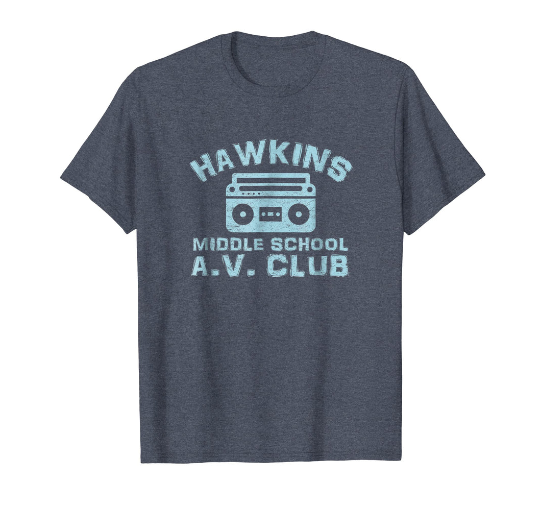 Hawkins Middle School AV Club T-Shirt Boom Box Vintage 80s