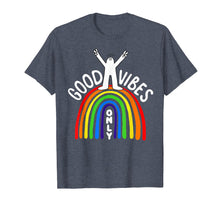 Load image into Gallery viewer, Women's T Shirt Good Vibes Only Rainbow Print Girls Tee
