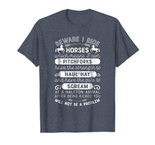 Load image into Gallery viewer, Beware I Ride Horses T shirt Horse Lover Girls Riding Racing
