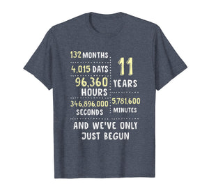 11 Years Anniversary T-Shirt Gift for Her or Him