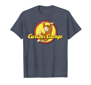 Curious George Playfully Swinging Circle Logo Graphic Tee