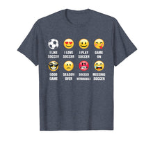 Load image into Gallery viewer, I Love Soccer Shirt Emojis Emoticons Funny Graphic Shirt
