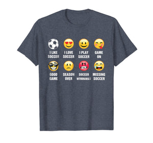 I Love Soccer Shirt Emojis Emoticons Funny Graphic Shirt