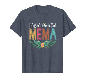 Blessed To Be Called Mema Floral T-Shirt Funny Mema Gift