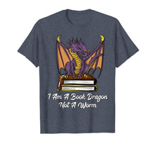 Load image into Gallery viewer, I Am Book Dragon Not Worm Reading Nerd Girls Boys Kids Shirt
