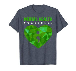 Heart Semicolon - Mental Health Awareness T Shirt