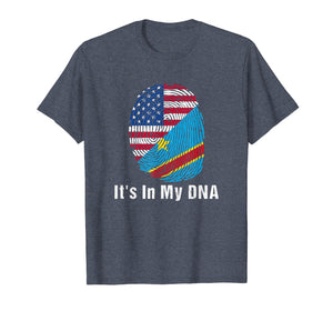 DR of Congo Flag T shirt & USA Flag DNA Fingerprint T Shirt