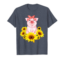 Load image into Gallery viewer, Cute Pig And Sunflower T-shirt
