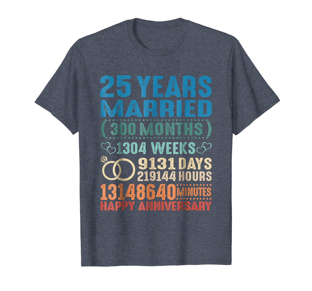 25 Wedding Anniversary 25th Celebrate T Shirt 300 Months