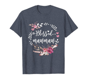 Blessed Mawmaw Shirt Thanksgiving Floral Funny Gift T-Shirt