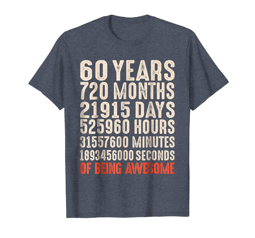 60 Years Old 60th Birthday Vintage Retro T Shirt 720 Months