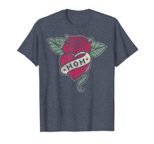 Load image into Gallery viewer, Mom Tattoo T-shirt Heart Red Rose Motorcycle Tshirt
