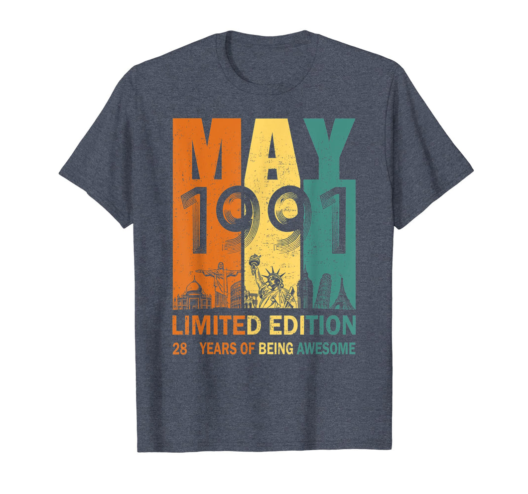 May 1991 T Shirt 28 Year Old Shirt 1991 Birthday Gift