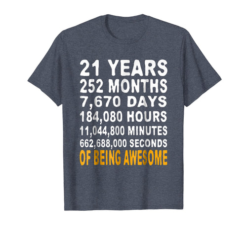 21st Birthday Gifts T Shirt 21 Years Old Being Awesome Tee