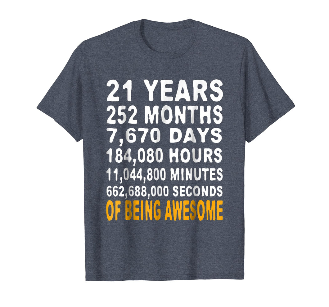 21st Birthday Gifts T Shirt 21 Years Old Being Awesome Tee