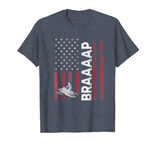 Load image into Gallery viewer, Distressed BRAAAAP American Flag Snowmobiling Tee
