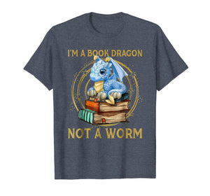 I'm A Book Dragon Not A Worm T-Shirt Gift for Men Women Kids