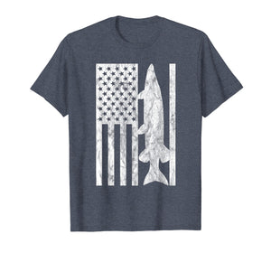 Musky Fishing T-Shirt - American Flag Patriotic Muskie Gift