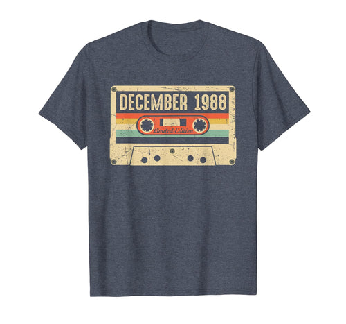 Vintage December 1988 31st birthday Gift Retro Cassette Tape T-Shirt