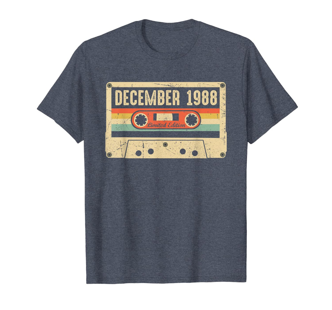 Vintage December 1988 31st birthday Gift Retro Cassette Tape T-Shirt