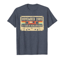Load image into Gallery viewer, Vintage November 1985 34th birthday Gift Retro Cassette Tape T-Shirt
