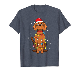 Vizsla Christmas Lights Mom Dad Dog Gift T-Shirt