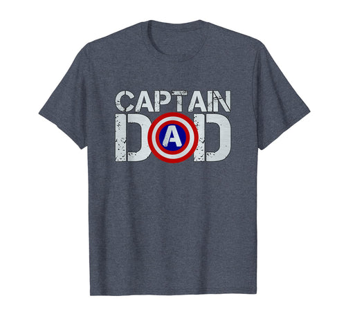 Mens Dad's Birthday Captain Dad Superhero T-Shirt