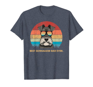Dog Vintage Best Schnauzer Dad ever Tshirt Fathers day Gifts