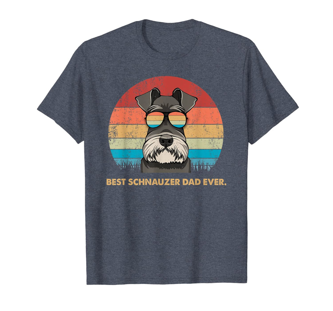 Dog Vintage Best Schnauzer Dad ever Tshirt Fathers day Gifts