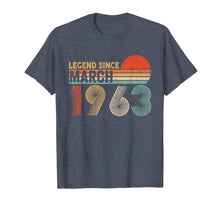 Load image into Gallery viewer, 57th Birthday Gift 57 Years Old Legend Since March 1963 T-Shirt-943446
