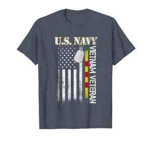U.S. Navy Vietnam Veteran American Flag Gift T-Shirt