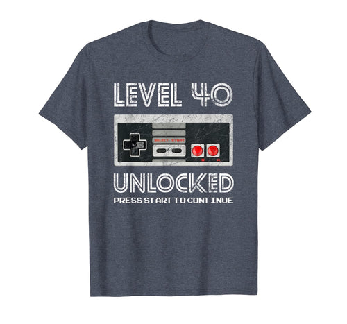 40 Year Old Fourty Birthday Gift Level 40 unlocked gamer T-Shirt-201277