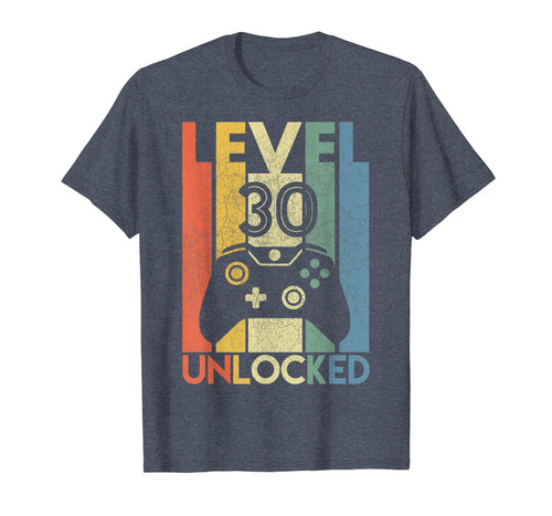 Level 30 Unlocked Shirt Funny Video Gamer 30th Birthday Gift T-Shirt