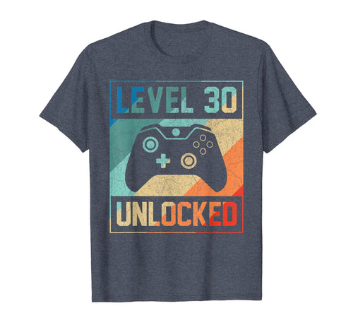 Level 30 Unlocked Shirt Video Gamer 30th Birthday Gifts Tee T-Shirt-184688