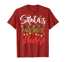 Load image into Gallery viewer, Santa&#39;s Favorite Nurse Xmas Light Santa Hat Christmas Gift T-Shirt
