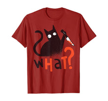 Load image into Gallery viewer, Funny Killer Cat With Knife Halloween Costume Men Women Gift T-Shirt
