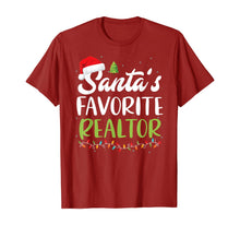 Load image into Gallery viewer, Funny Santa's Favorite Realtor Christmas Santa Hat Light  T-Shirt
