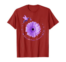 Load image into Gallery viewer, Hummingbird Purple Sunflower Pancreatic Cancer Awareness T-Shirt

