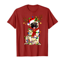 Load image into Gallery viewer, Funny Pug Dog Christmas Tee Reindeer Christmas Lights Pajama T-Shirt
