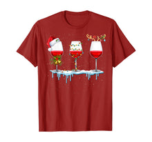 Load image into Gallery viewer, Three Glass of Red Wine Santa Hat Christmas For Men Women T-Shirt
