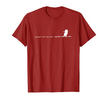 Load image into Gallery viewer, Kingfisher Bird on a Wire shirt for Birder or bird watcher
