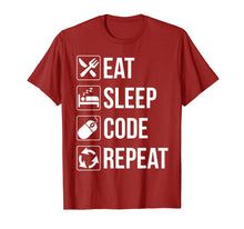 Load image into Gallery viewer, Funny Eat Sleep Code Repeat TShirt Nerd Coding
