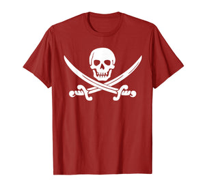 Jolly Roger Pirate Swords Skull Crossbones Costume Shirt